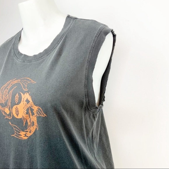 NWT Free People Don’t Be Koi Black & Orange Tee - Picture 9 of 15